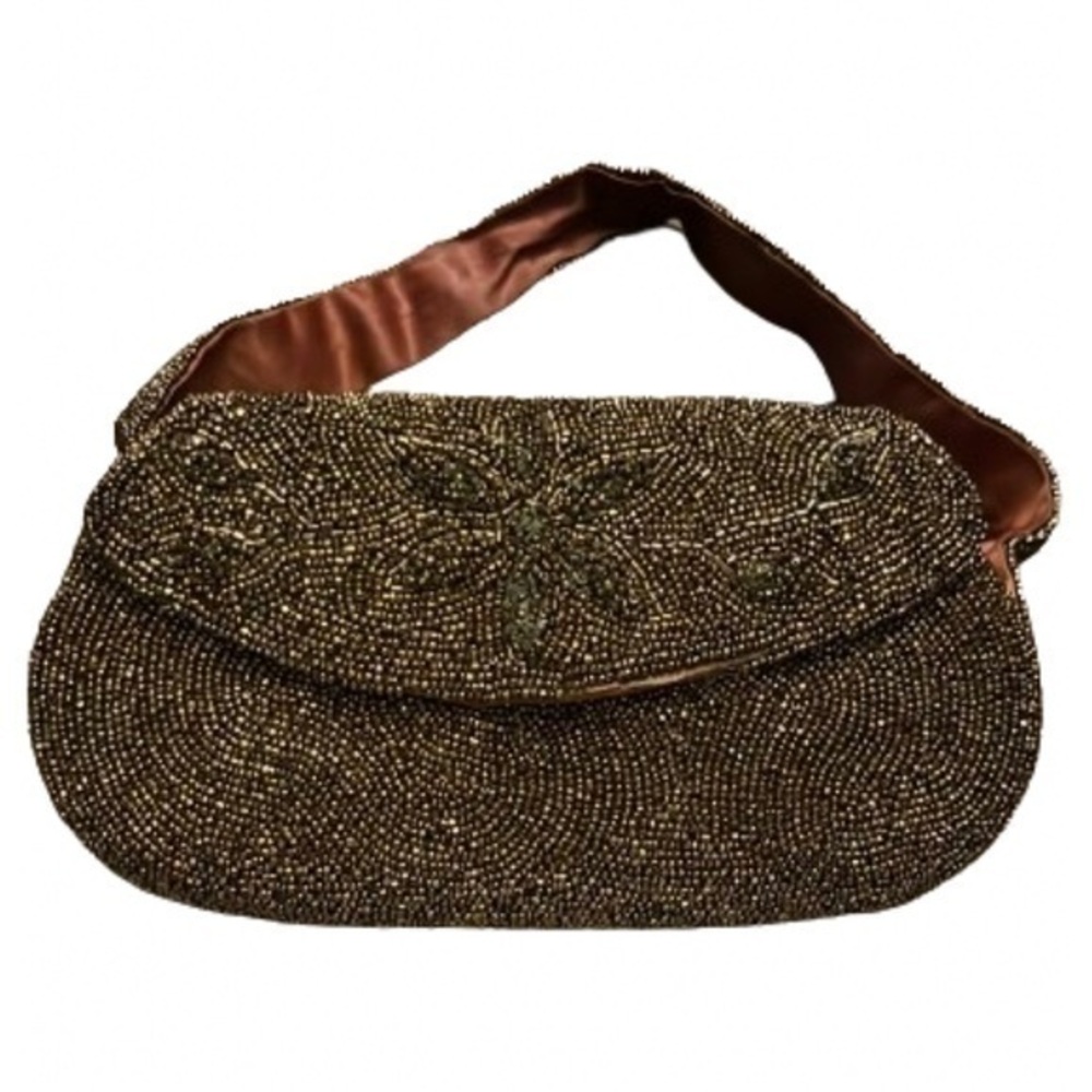 K&G Paris New York Charlet bag bronze caviar copper fully beaded handbag